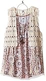 Beautees Girls' Big Girls' 2 Piece Crochet Vest with Tank