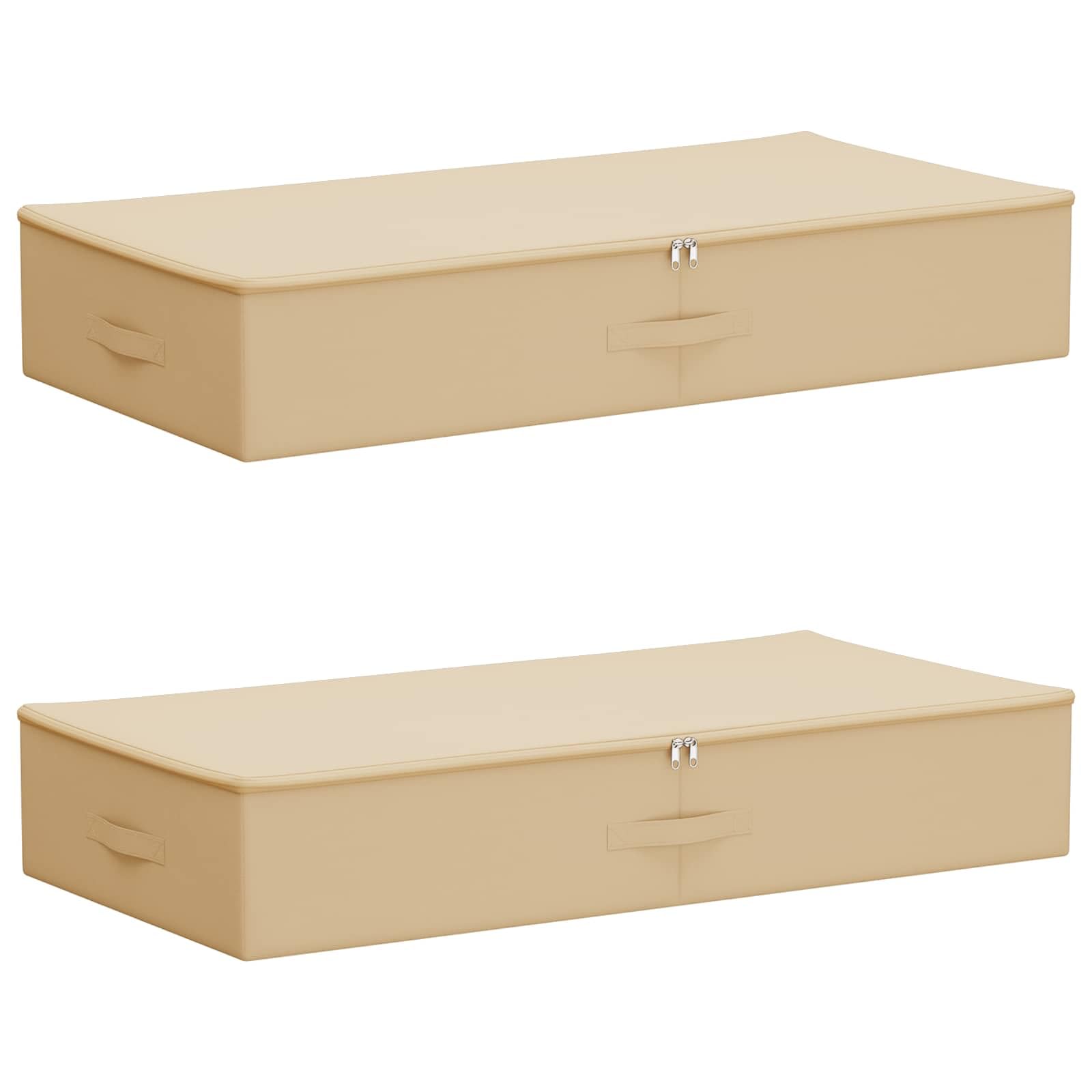 Aufbewahrungsbox 2 Stück aus Vliesstoff 100 x 50 x 18 cm Creme