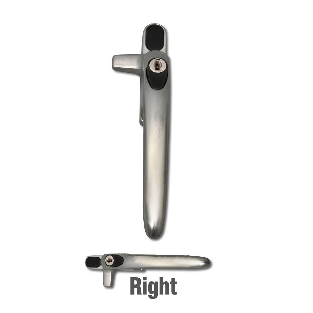 Silver Right Handed Cockspur Virage Window Handle with 9mm backset by Securistyle CB09SLR