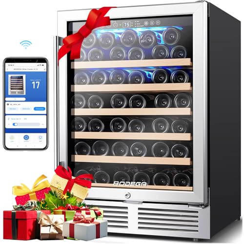 Image of BODEGA 24 Inch Single Zone Wine Fridge with App Control, Holds 52 Bottles