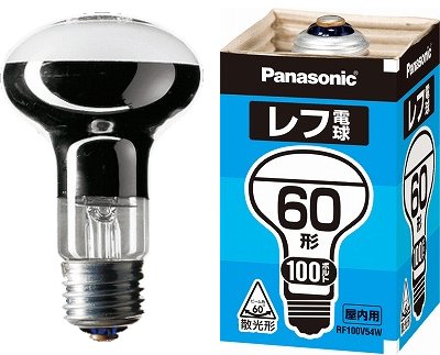 Amazon | パナソニック 60ワット形 62ミリ径 レフ電球 屋内用 E26