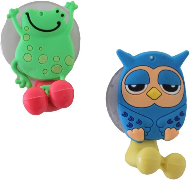 Toothbrush/Spoon Holder/Wall Hook Organizer - (Set of 2) Owl/Frog