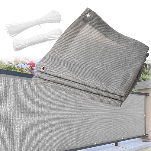 Voile d'ombrage 2x4m gris imperméable pour balcon et terrasse extérieure