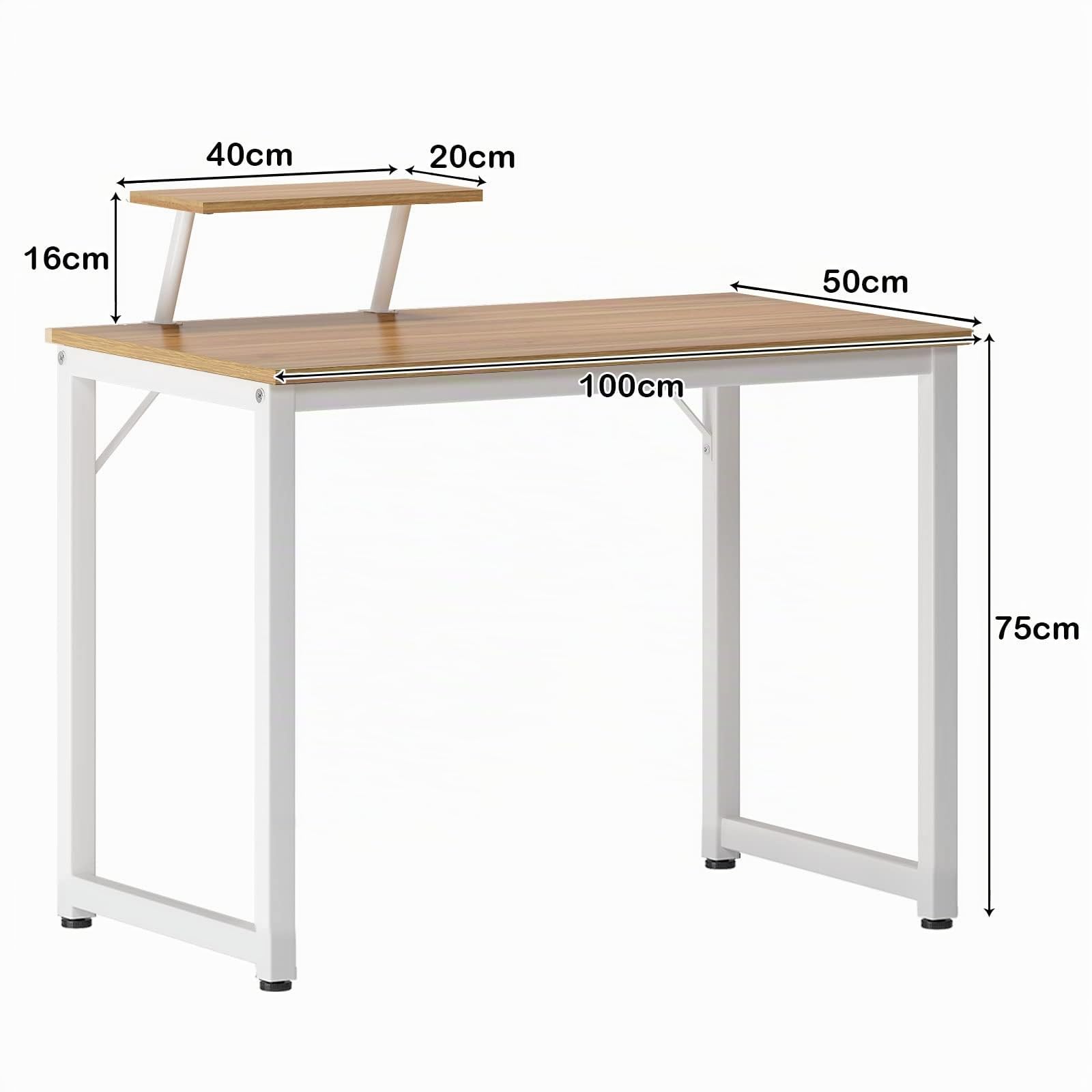 SogesHome Bureau d'ordinateur Table Bureaux 100 x 50 x 75 cm Informatique Meuble de Bureau pour Ordinateur pour Salle à Manger Salon Cuisine Table de Travail en Bois et Acier