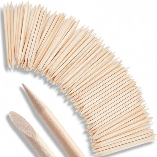 Maitys 200 Pcs Orangewood Cuticle Pusher Sticks, 2.95 Inch Double Sided