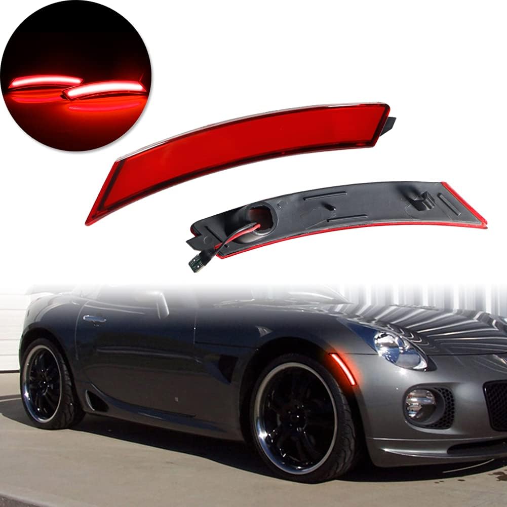 GTINTHEBOX Red Lens Red LED Front Side Marker Lamps Compatible with 2006-2010 Pontiac Solstice,2007-2010 Saturn Sky