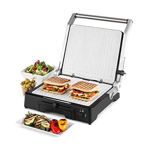 Klarstein Burgermeister - contactgrill, paninimaker, tafelgrill, 3-in-1, 2000W, 5 vergrendelingsniveaus, traploos… - Afbeelding 7