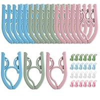 GAOHAN Portable Travel Hangers,Portable Folding Plastic Clothes Coat Hangers, Magic Folding Coat Racks Multifunction Travel Accessories for Home Travel Outdoor Camping, 4 Colors