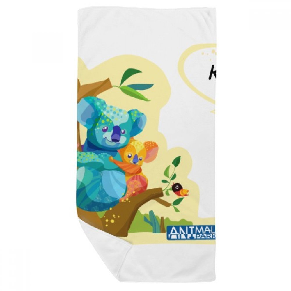 Serviette de bain absorbante 35x70 cm motif koala pour peaux sensibles