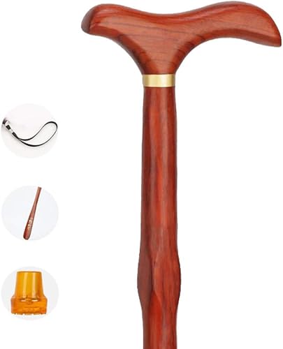 Miniatura 8 de AOHMG Bastón de madera maciza con punta de goma, bastones de madera natural de moda para hombres y mujeres, ligero y fuerte capacidad de peso de 450