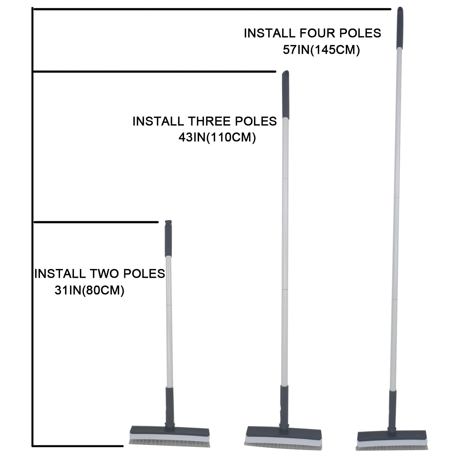 Brosse De Balai à Poils Rigides - Manche En Acier Inoxydable Extensible, Pour Sols Intérieurs Et Extérieurs (terrasse, Salle De Bain)