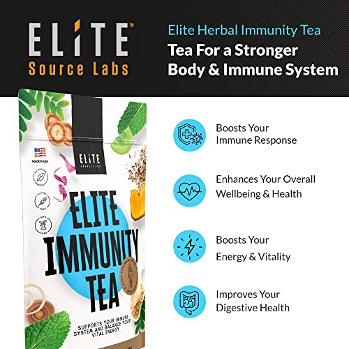 Boost Your Immune System Naturally With Elite Loose Leaf Immune Support Tea Bags. Organic Herbal Wellness Tea For Comfort And Immune Booster. 14 Immunity Tea Bags #TOP1