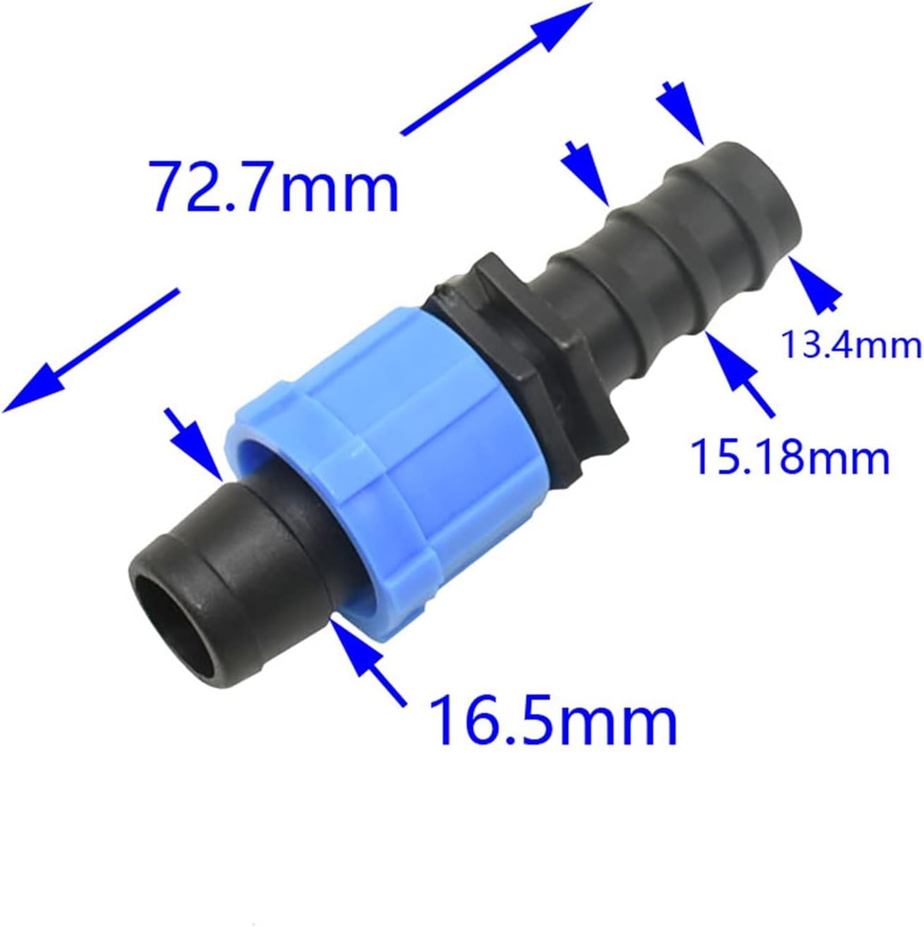 Garden Lawn Sprinkler Irrigation System Garden Hose 1/2 to 16 Mm Drip Irrigation Belt Connector Lock Nut Connector Drip Irrigation Accessories 50 Pieces