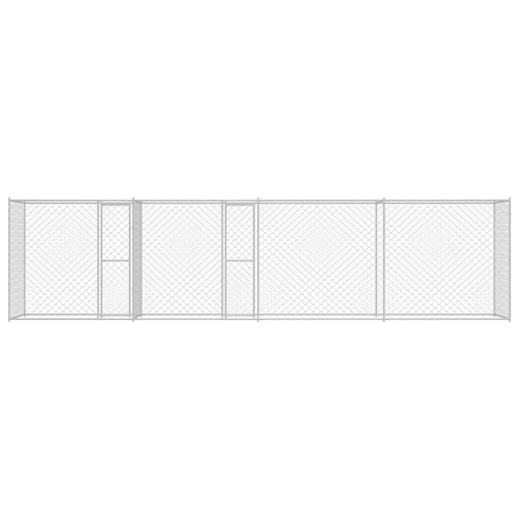 Gabbia per cani in acciaio zincato, 600 x 200 x 200 cm, con porta richiudibile, grande cuccia per cani, per esterni, giardino, terrazza, barriera sicura per animali domestici