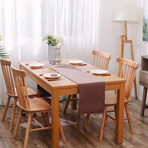 Natus Weaver 2 Piece Fabric In 1,Dining Table Runner 12 X 36 Inches Living Room Dinner Wedding Birthday Party Burlap Rustic Table Runner, Coffee Brown #TOP6