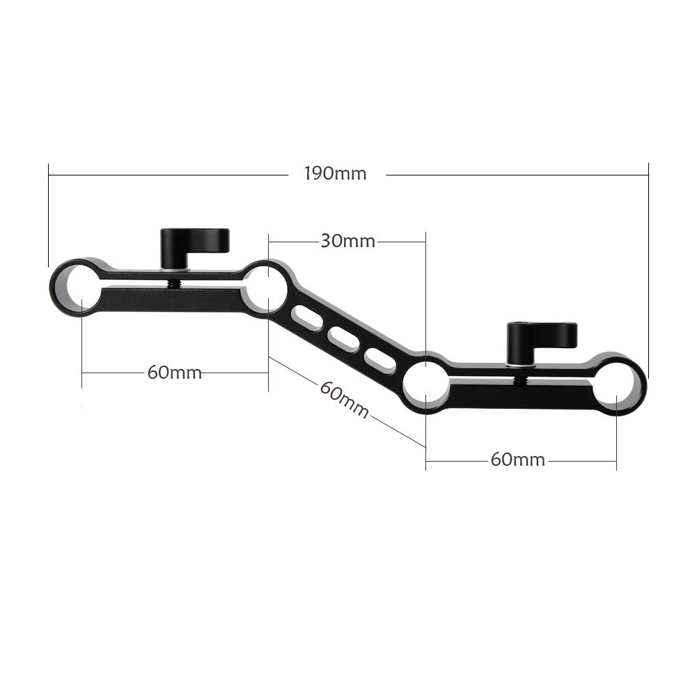 NICEYRIG DSLR Spalla Rig15mm Rail Clamp Z-shape Railblock per sistema di supporto asta 15mm