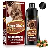 Black Hair Dye Shampoo 3 in 1 for Gray Hair Coverage, Argan Oil Shampoo Para Pintar el Cabello, Black Shampoo Hair Dye for Women Men, Instant Hair Color Shampoo, Champu Para Canas 500ML