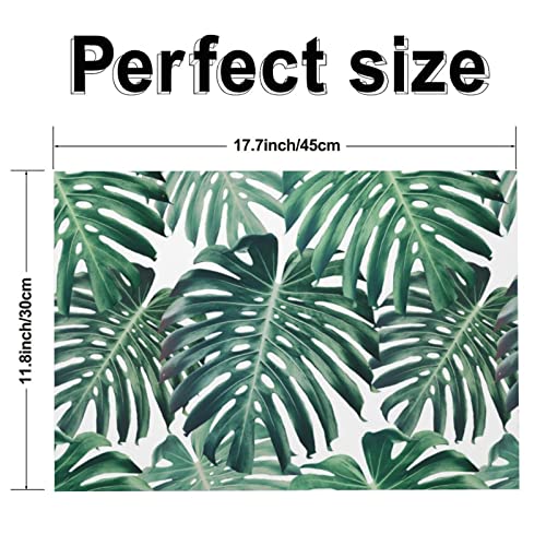 Tropical Monstera Leaves Cloth Placemats For Dining Table Set Of 4 Woven Place Mats Rectangle Fabric Table Mats #TOP1