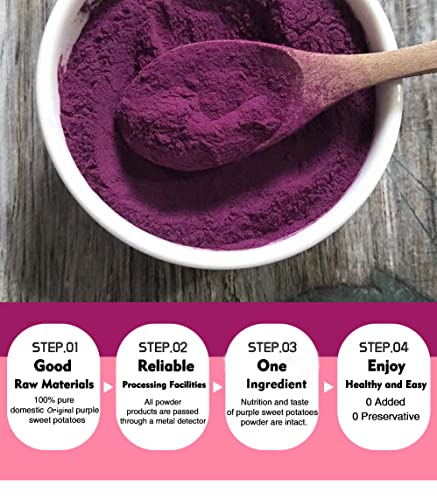 Orgnisulmte Original Purple Sweet Potato Powder 100% Pure Natural Premium Purple Yam Powder For Food Coloring No Gmo Vegan Friendly 5.64Oz(160G) #TOP2