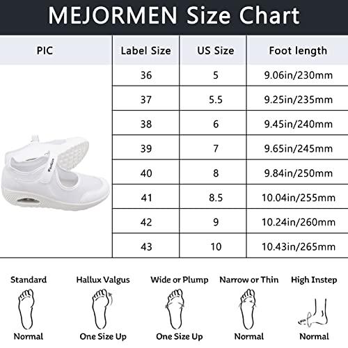 Mejormen Womens Comfortable Nurse Shoes Slip On Air Cushion Working Shoes Lightweight Platform Nursing Shoes Breathable Mesh Walking Shoes Sneakers White #TOP6
