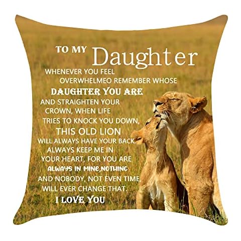 Daughter Gifts from Mum Cushion Covers Throw Pillow Covers for Daughter Son from Mother Daughter Birthday Gifts (daughter gift from mum) Cover