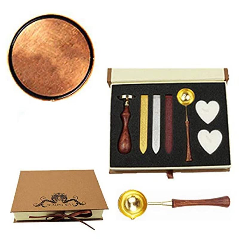 Cachet de cire personnalisé pour mariage et invitations créatives sous coffret en bois rétro