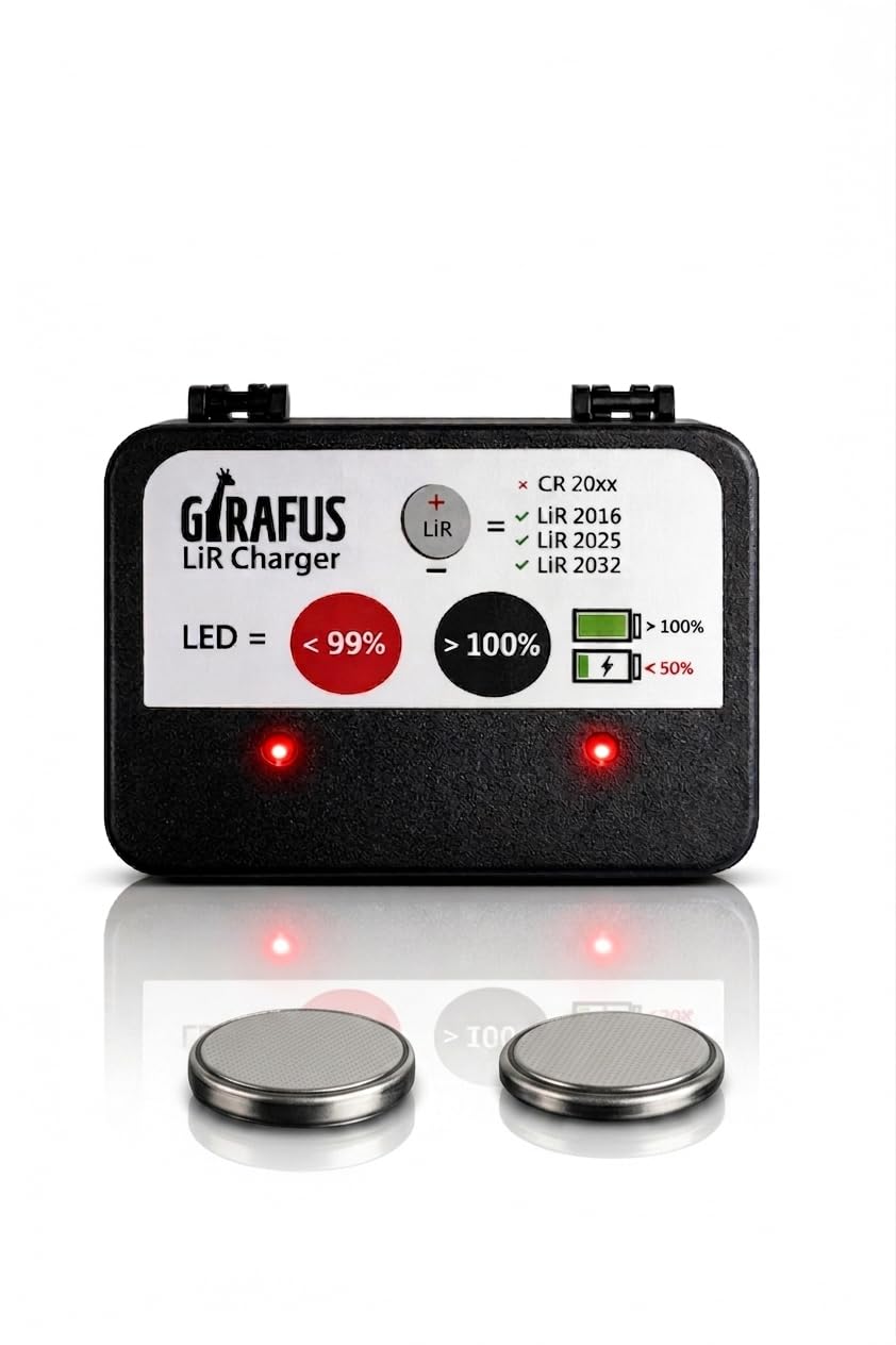 Button Cell Charger for LIR-2032/2016 2025 Baterie Ładowarka USB, w tym 2X LiR2032 3,7Volt (zastąpić baterie CR2032) Ładowarka baterii