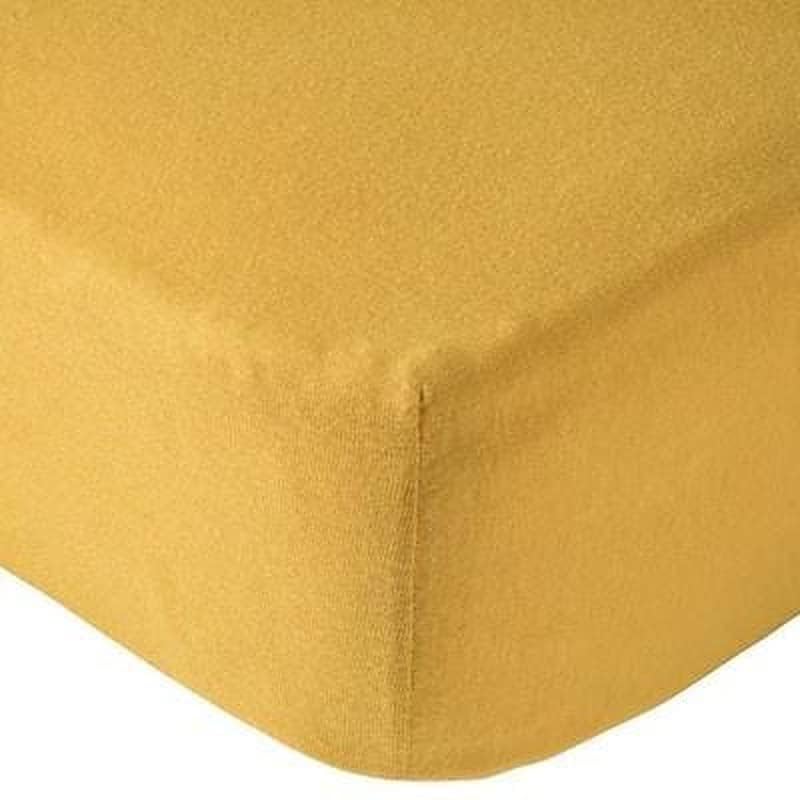 SOFT Blended Fabric Fitted Sheet Bed Sheet 30cm Deep, S,D,K,S.king (Mustard, Single)