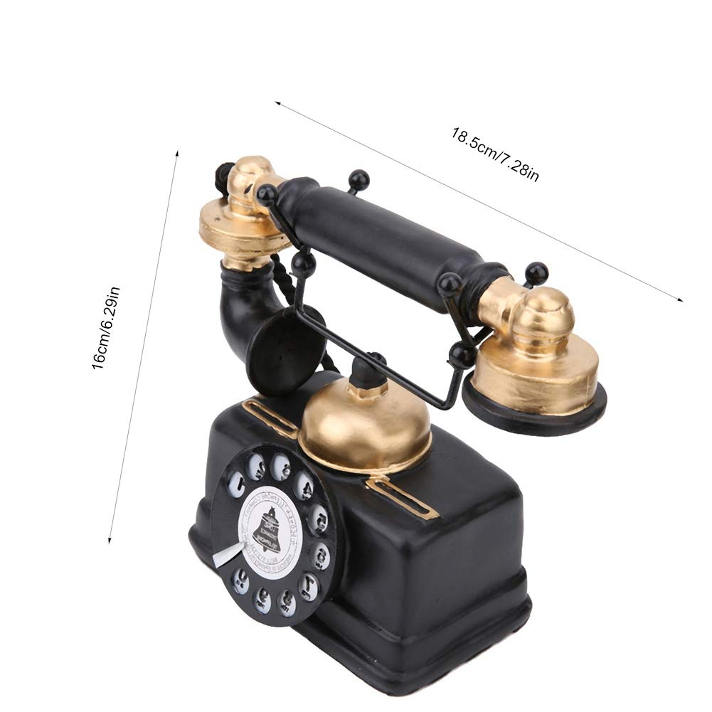 Antikes Telefon Deko Figur aus Harz, Retro Schreibtisch Ornament, Klassische Telefon Statue für Zuhause, Büro, Café, 18,5 x 16 cm, Geschenkidee