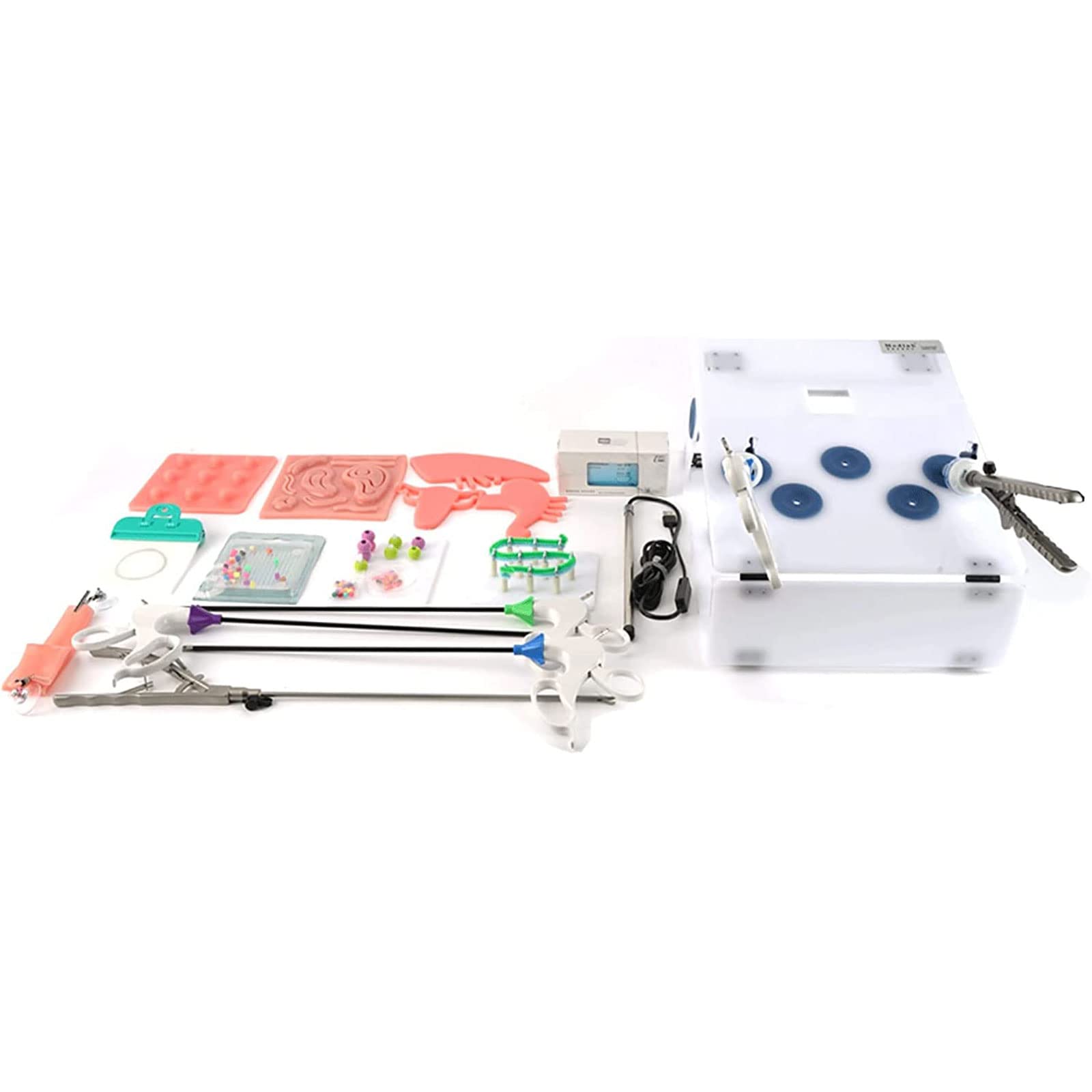 Kit De Caja De Entrenamiento Simulado Laparoscópico, Kit De Entrenamiento Laparoscópico, Con 10 Módulos, Espejo De Fuente De Luz De 0 ° Y 4 Instrumentos De Entrenamiento Quirúrgico, Para Enseñanza