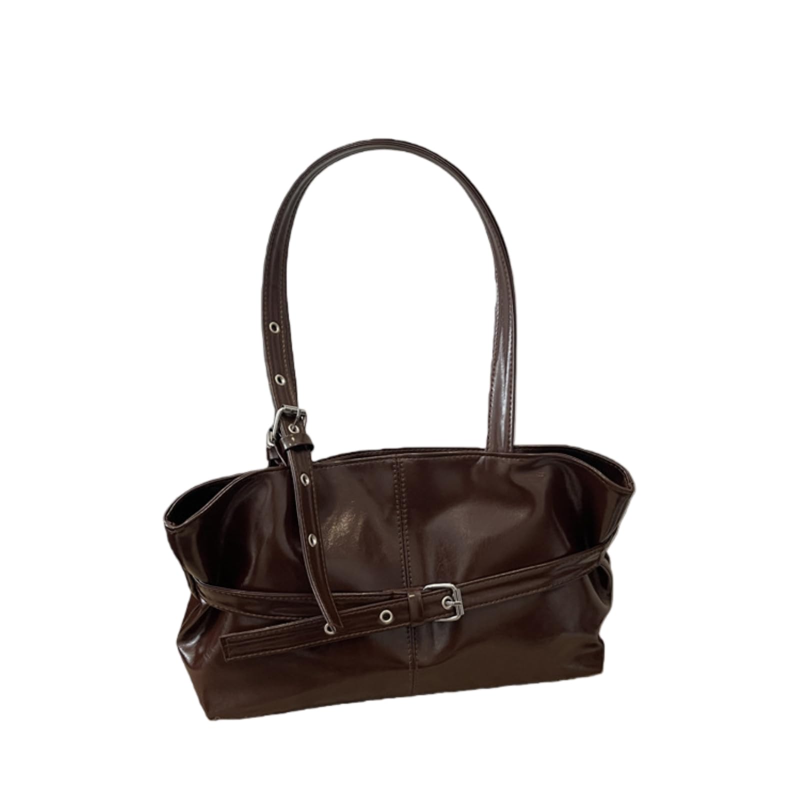 Gyios Crossbody Bag Large Capacity Women's Shoulder Tote Commuter Simple Vintage Cross-border Versatile Sensation-coffee