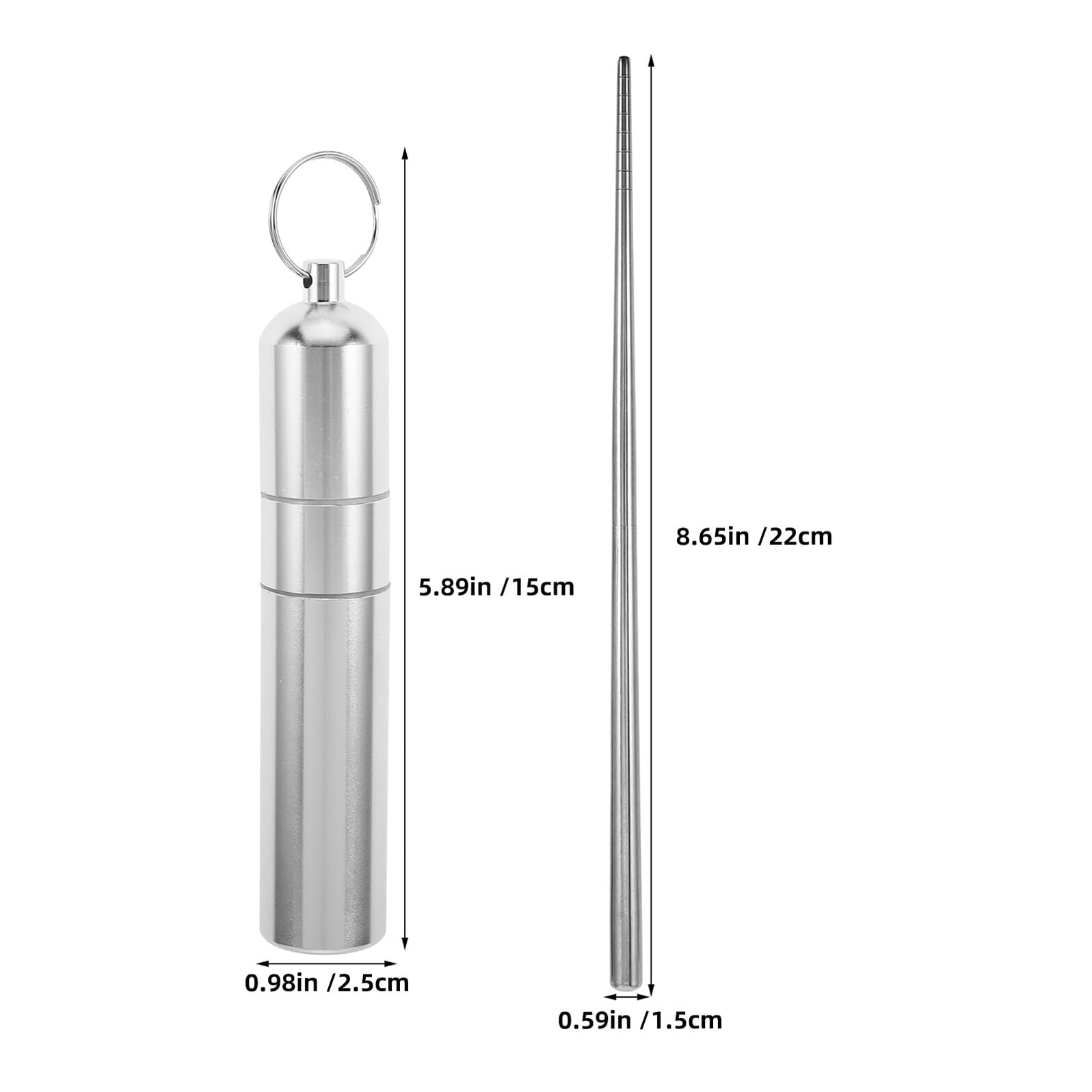 VALICLUD Juego de 2 Palillos Plegables de Acero Inoxidable Reutilizables con Estuche Metálico Compacto para Camping Picnic y Viajes Utensilios Portátiles y Duraderos para Senderismo y