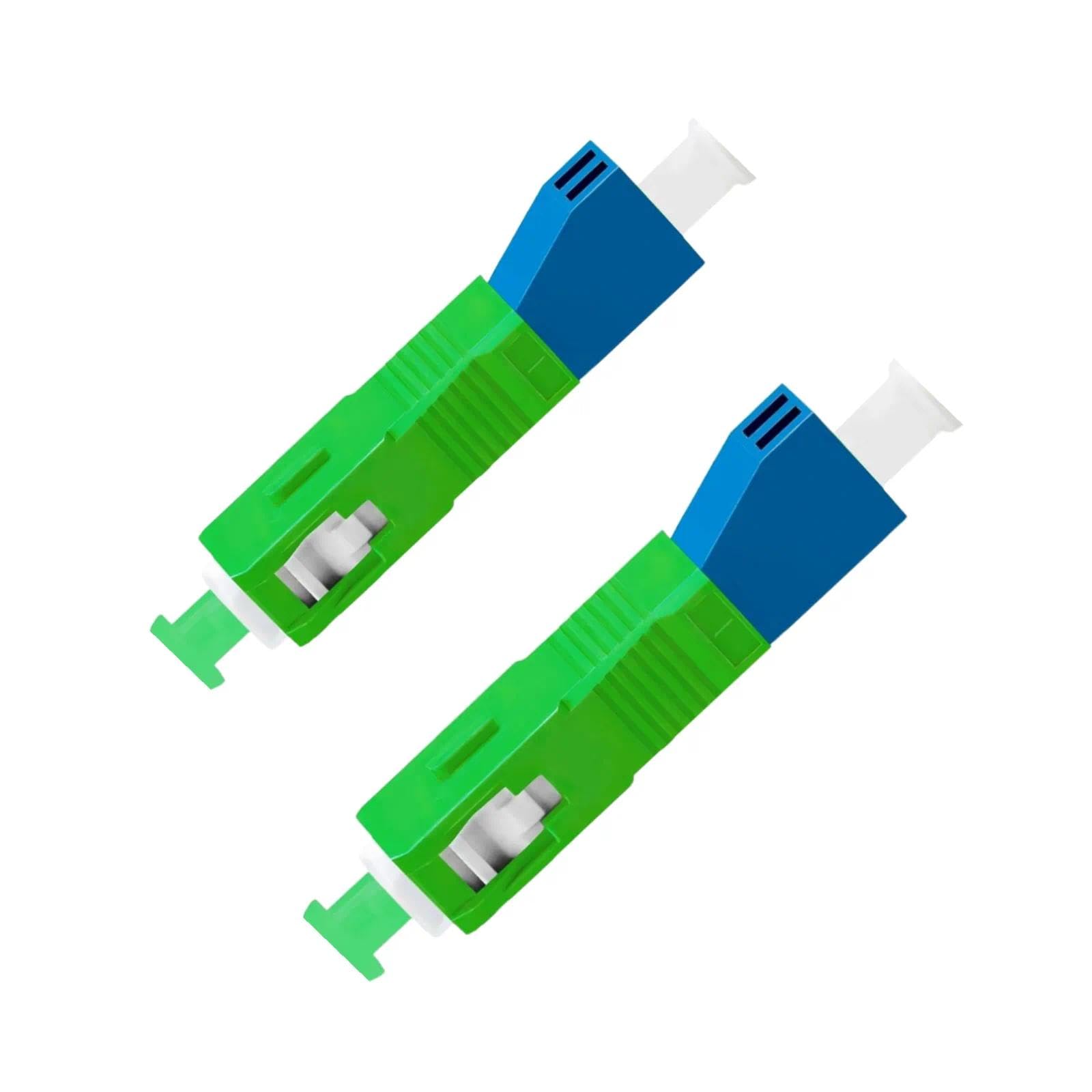 Connettore Fibra Ottica, 2 Pezzi Adattatore da SC Maschio a Flangia Ibrida LC Femmina, Verde Accoppiatore Ottico, Nucleo in Ceramica, per Cavi Ottici e Pannelli di Permutazione