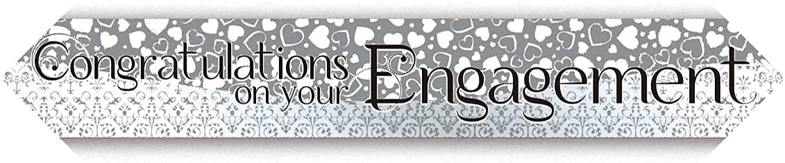 9ft Banner Congratulations on your Engagement Entwined Hearts