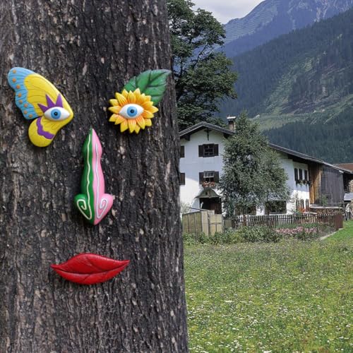 Décoration extérieur visage d'arbre en résine Lurrose étanche - 7