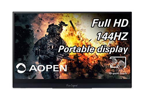 Image of AOPEN by Acer Portable Monitor 16PG7QT Pbmiuuzx 15.6-inch Full HD (1920 x 1080) IPS Touch Monitor, 144Hz Refresh Rate and Adaptive-Sync Technology (2 x USB Type-C, 1 x Mini HDMI Port & 1 x Micro USB)