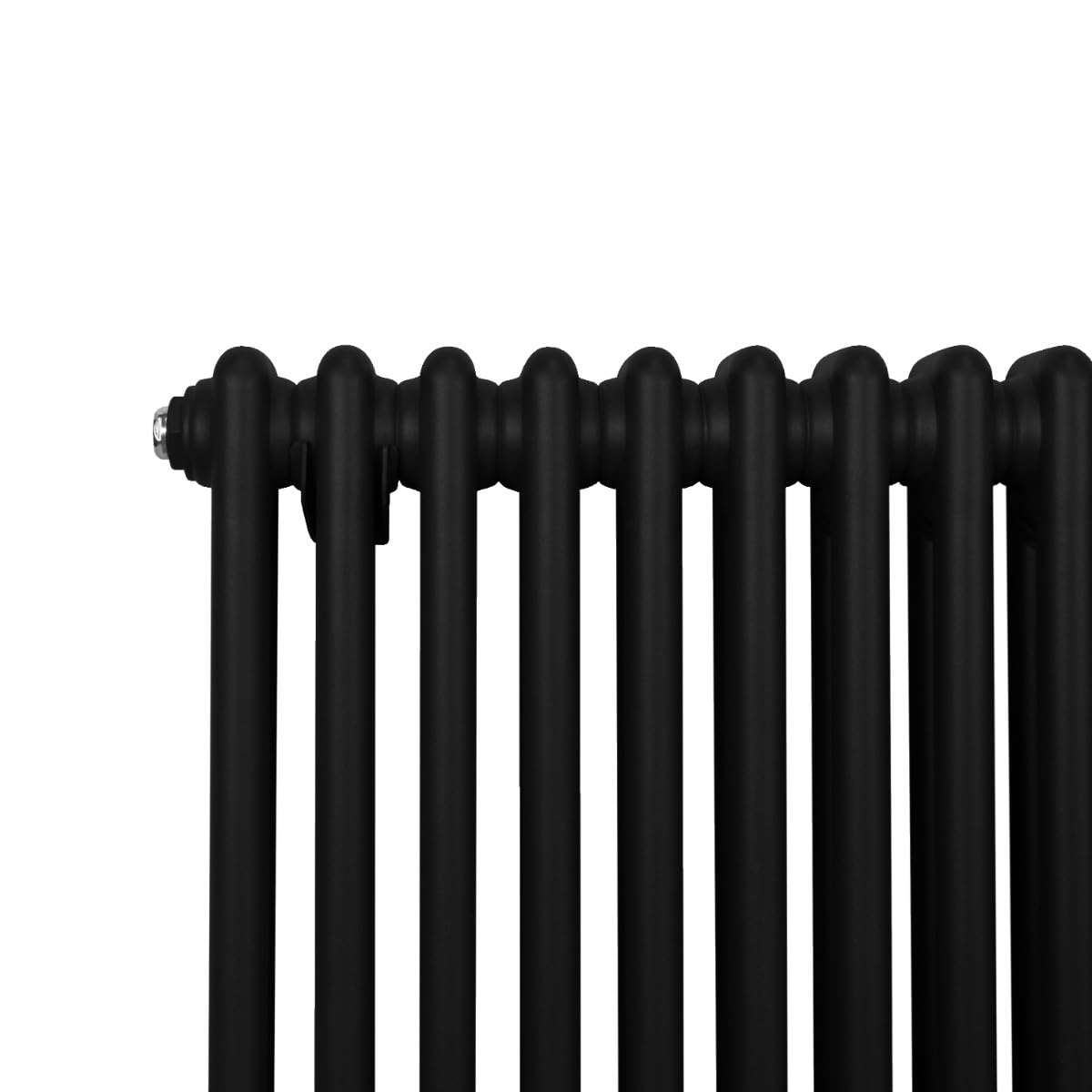 Radiador Tradicional Horizontal de 2 columnas 600mm x 1012mm | Negro Mate | Acero | Montado en pared | Kit de fijación y soportes + Cepillo de limpieza GRATIS | Calefacción estufa calefactor
