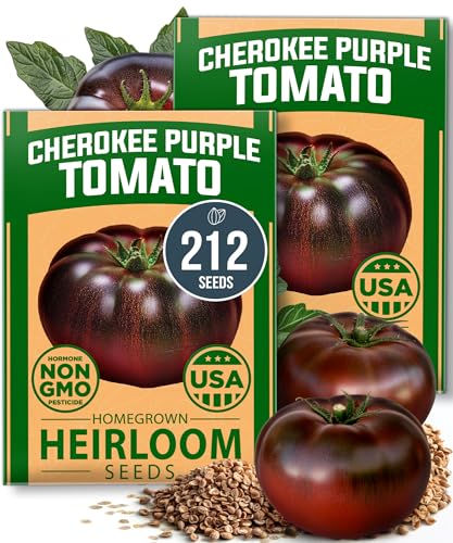 HOME GROWN Cherokee Purple Tomato Seeds 212+ Heirloom Non-GMO Seeds for Planting, High Germination,...