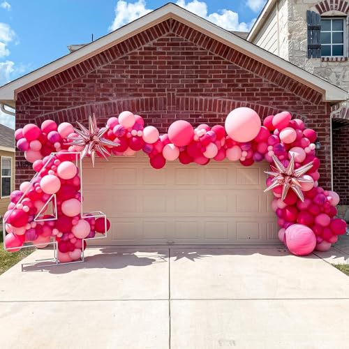Image of Funhot Pink Balloons Set, 60PCS Hot Pink Latex Balloons, 12Inch Pink Confetti Balloon Pastel Pink Metallic Party Balloons Helium for Girls Women Baby Shower Princess Wedding Birthday Party Decoration