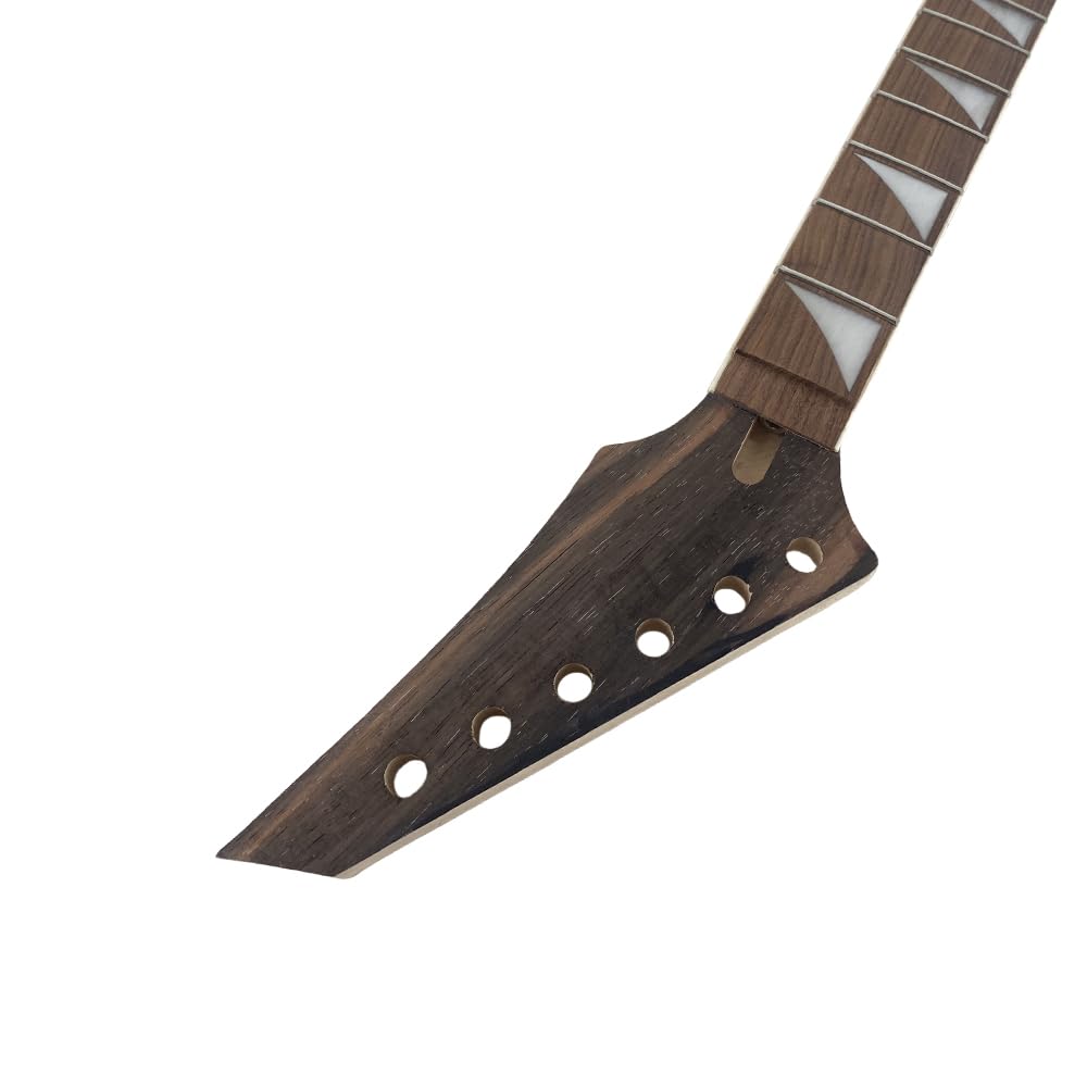 Yinfente Sostituzione del collo della chitarra elettrica 24 tasti 25,5 pollici acero legno di palissandro tastiera (acero-palissandro)