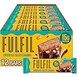 FULFIL Protein Snack Bars, Chocolate Salted Caramel Flavored, Gluten Free with 15g Protein, Pantry Staples, 12 Count