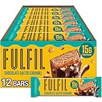 FULFIL Protein Snack Bars, Chocolate Salted Caramel Flavored, Gluten Free with 15g Protein, Pantry Staples, 12 Count