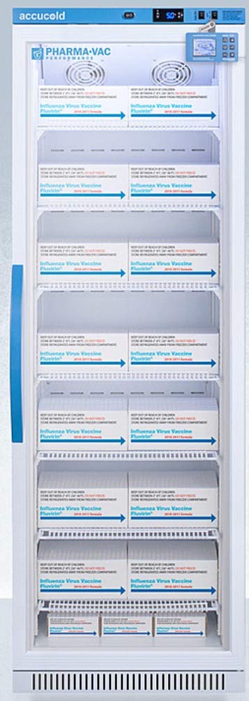 Accucold Arg15pvdl2b 24 Upright Vaccine Refrigerator With 15 Cu. Ft. Capacity Plastic-Coated Wire Shelves Temperature Alarm And Factory-Installed Lock In White on Fridge.com - View 3