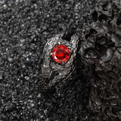 Snake Ring for Men Boys Stainless Steel Gothic Punk Snake Serpent Rings for Men Size 8/9/10/11/12/134