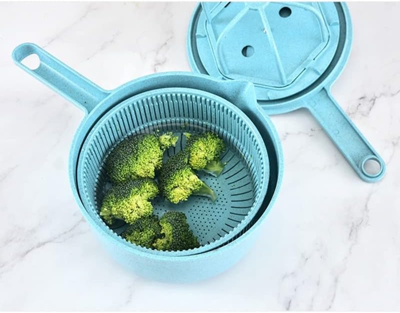 Miniatura 4 de BIENKA Secadora de verduras y ensalada con boquilla de vertido con tapa bloqueable, secado rápido, lavado fresco para el hogar, cocina, regalo de