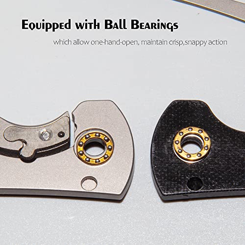 Gajing Lightweight Tactical Cnc-Finished Knife With Titanium/G10 Handle D2 Blade Frame Lock Folding Pocket Edc Knife With Ball Bearings And Reversible Titanium Clip #TOP2