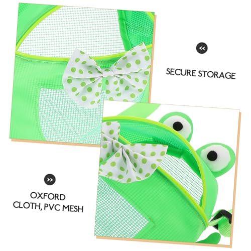 Cute Frog Beach Bag for Boys and Girls Adjustable Sand Toy Storage Tote Large Capacity for Beach Pool and for Outdoor Adventures and Family Outings3