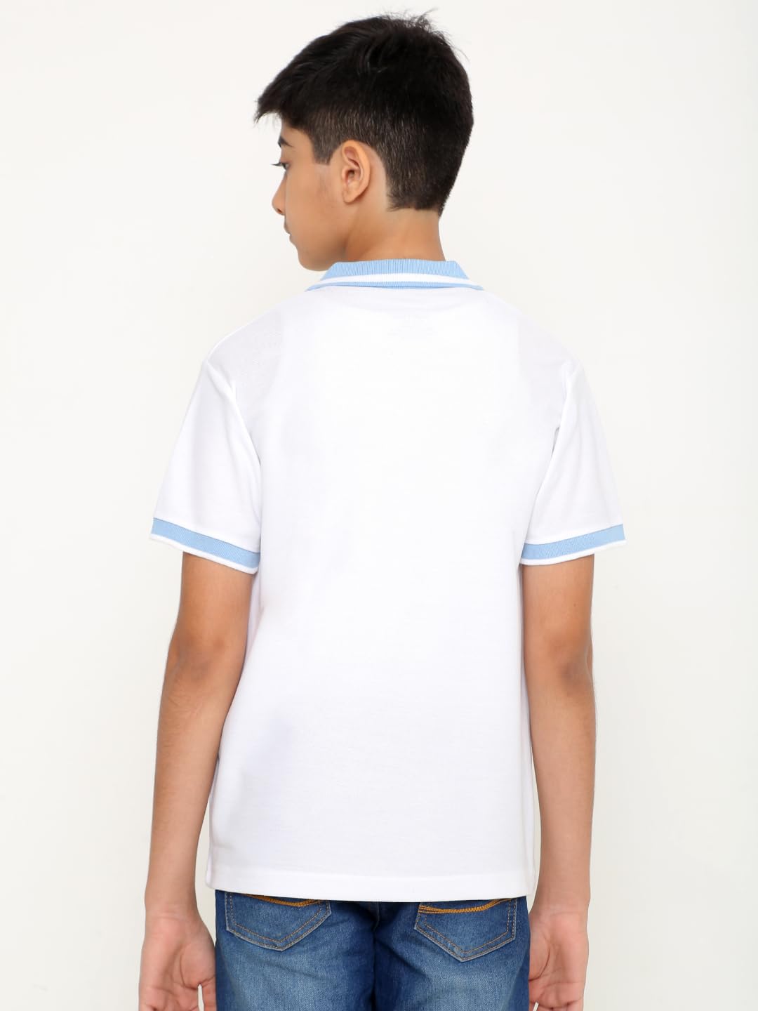 TotzTouch Boys Premium Polo Collar Tshirt with Stylish Zipper Closure White Color Age 13 Years to 14 Years - Image 8 thumbnail