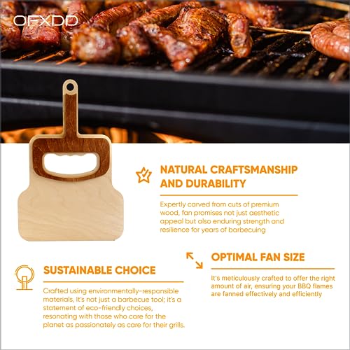 Abanico manual de madera para barbacoa y parrilla miniatura 3