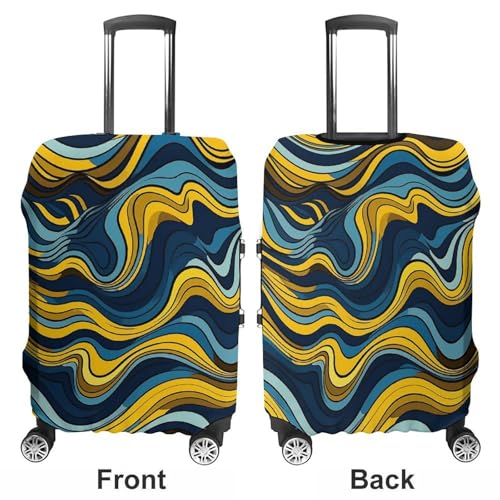 Suitcase Covers for Luggage Washable Luggage Cover Wave Pattern Luggages Wheel Covers Elastic Travel Carry On Suitcase Cover Travel Luggages Protector Sleeve Fit 29-32 Inch L3